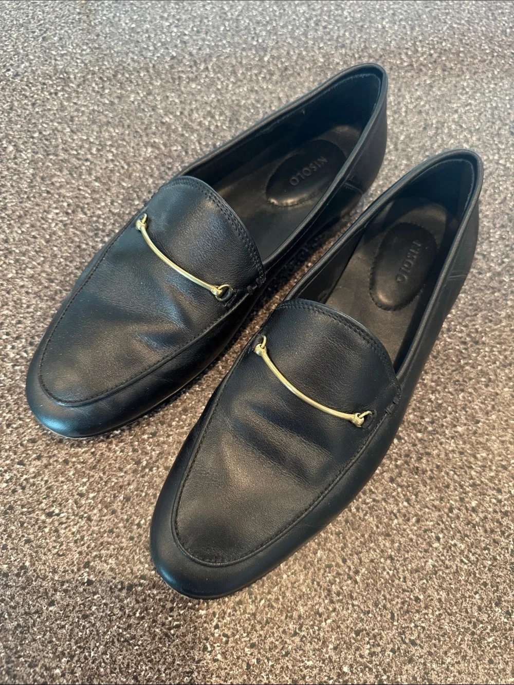 Nisolo Black Leather Lucy Loafers Shoes Size  7